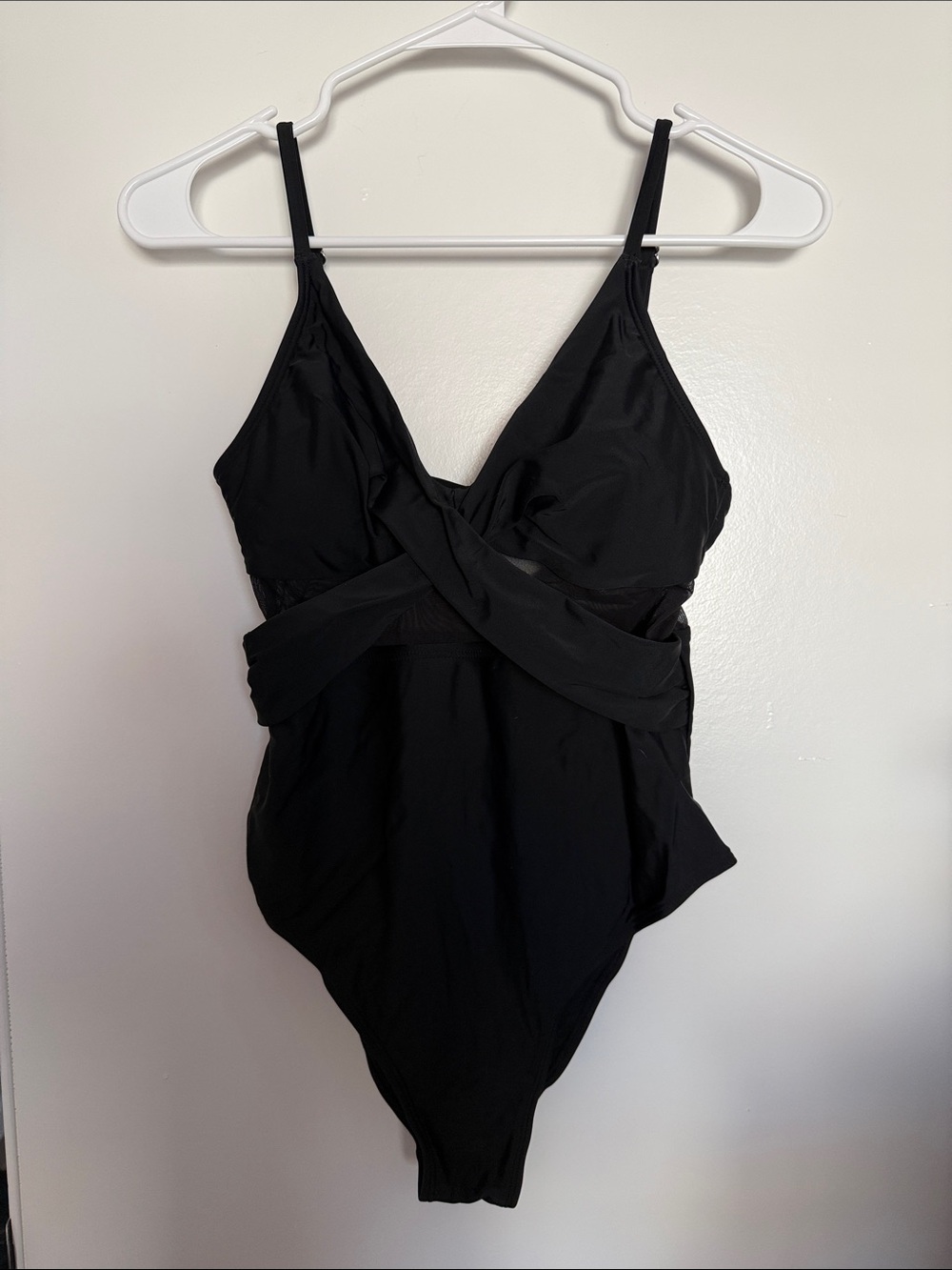 Black One-Piece Swimsuit with mesh